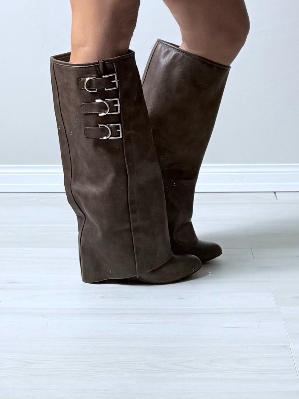 Ritz brown Over-the-Knee Buckle Boots New - Picture 2 of 6